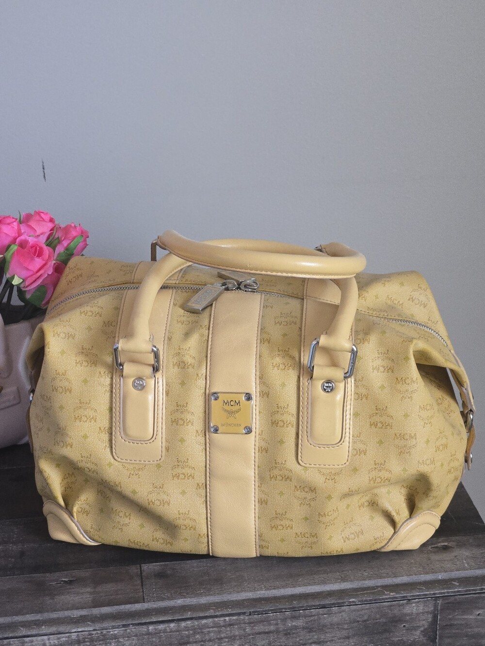 MCM Gold Satchel Bag for Women